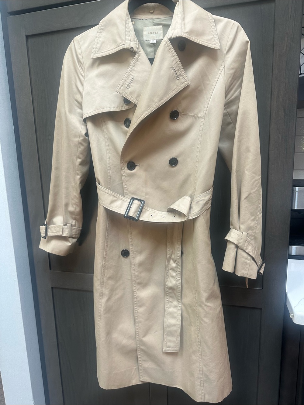 AZEY-LE Women's Beige AZEY-LE Women's Beige Double-Breasted Trench Coat size M
